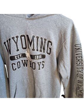 Small Gray Hoodie University Of Wyoming Cowboys Champion Eco Authentic S